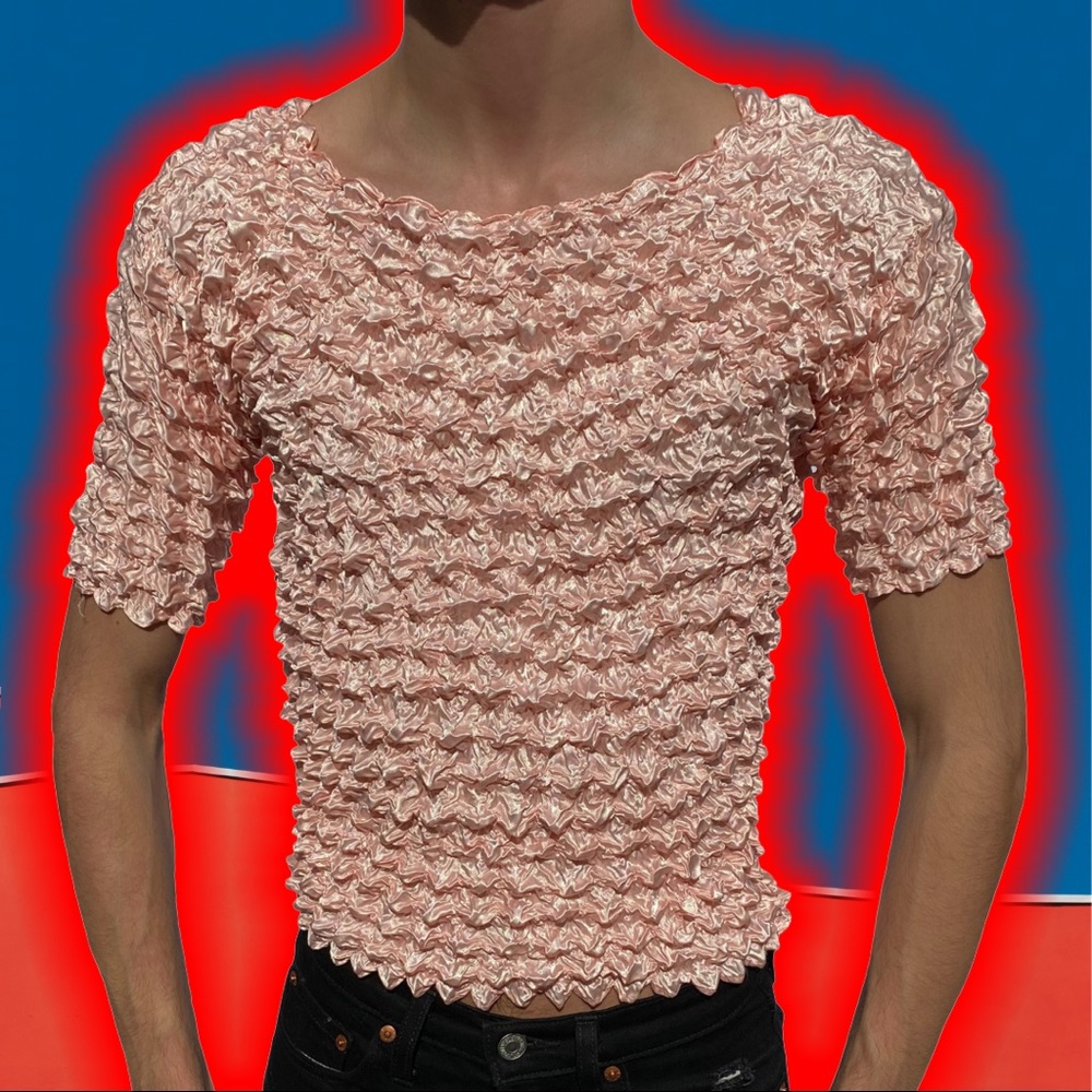 VINTAGE BABY PINK SCRUNCHIE / POPCORN TEE